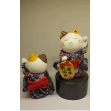 Lucky Cat with Blue Kimono